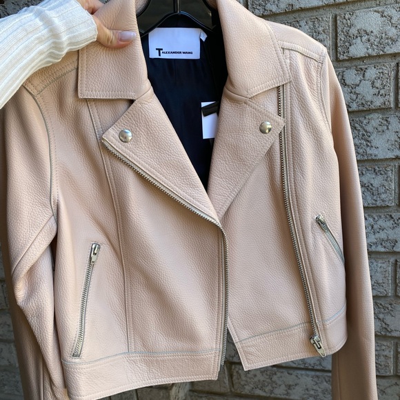 HOST PICK 🌸 T by Alexander Wang Powder Pink Leather Jacket (Multiple sizes) NWT - Picture 15 of 15